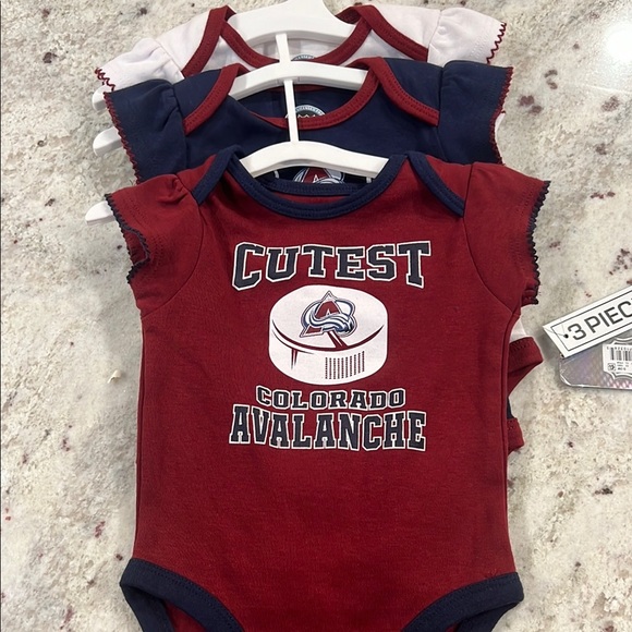 Colorado Avalanche  Onesie 3 Piece Set - Red, Blue, White - Picture 1 of 7